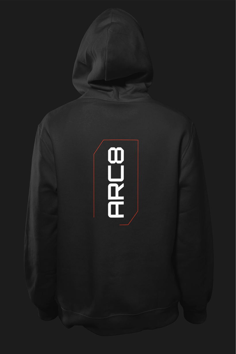ARC8 Productions branded hoodie