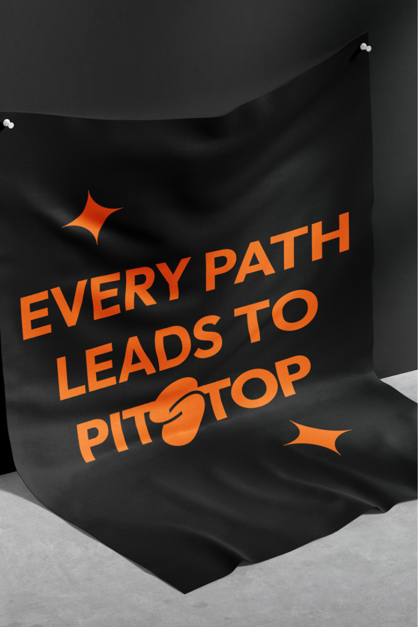 Pitstop branded fabric