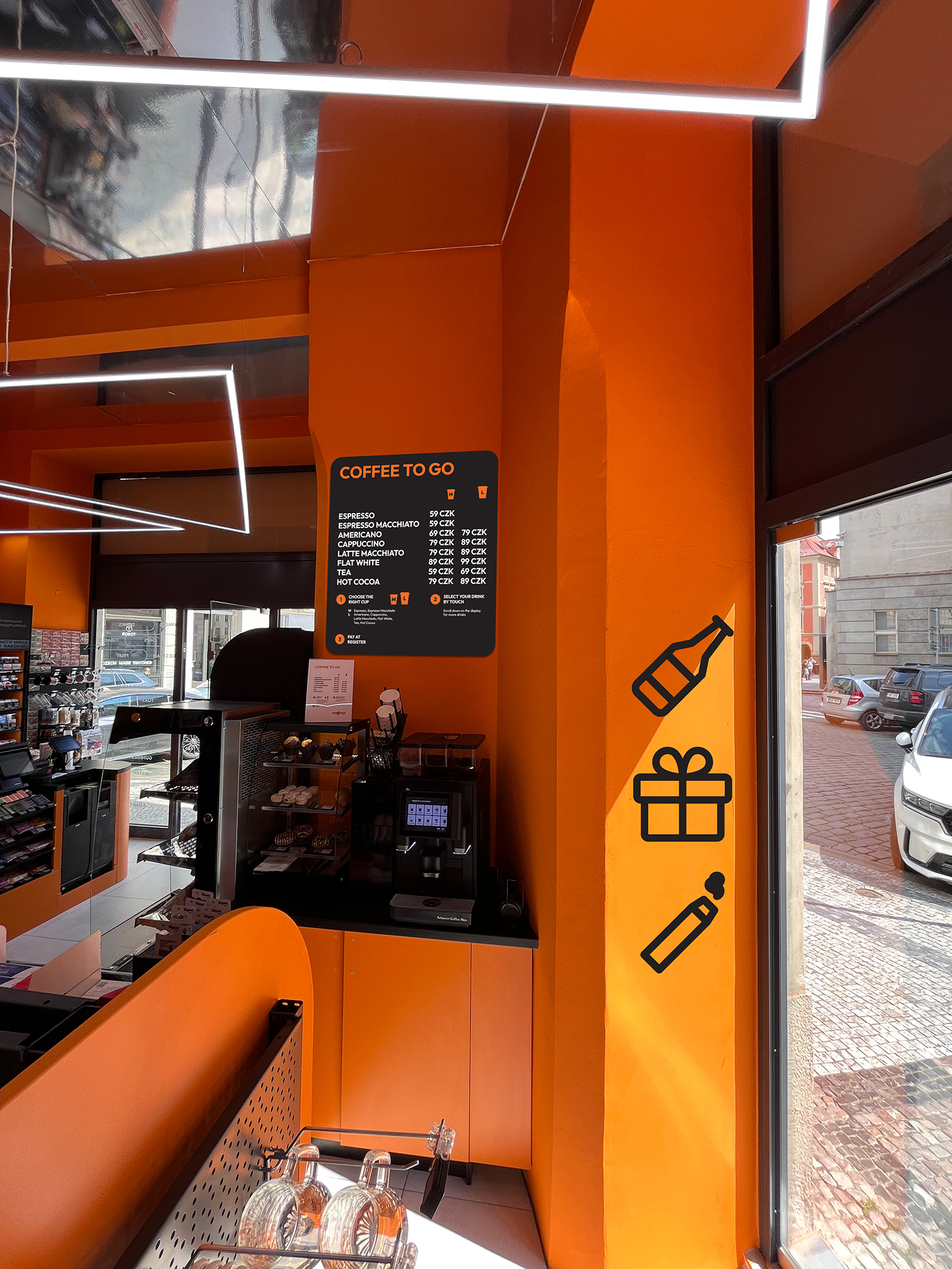 Pitstop Kaprova coffee wall