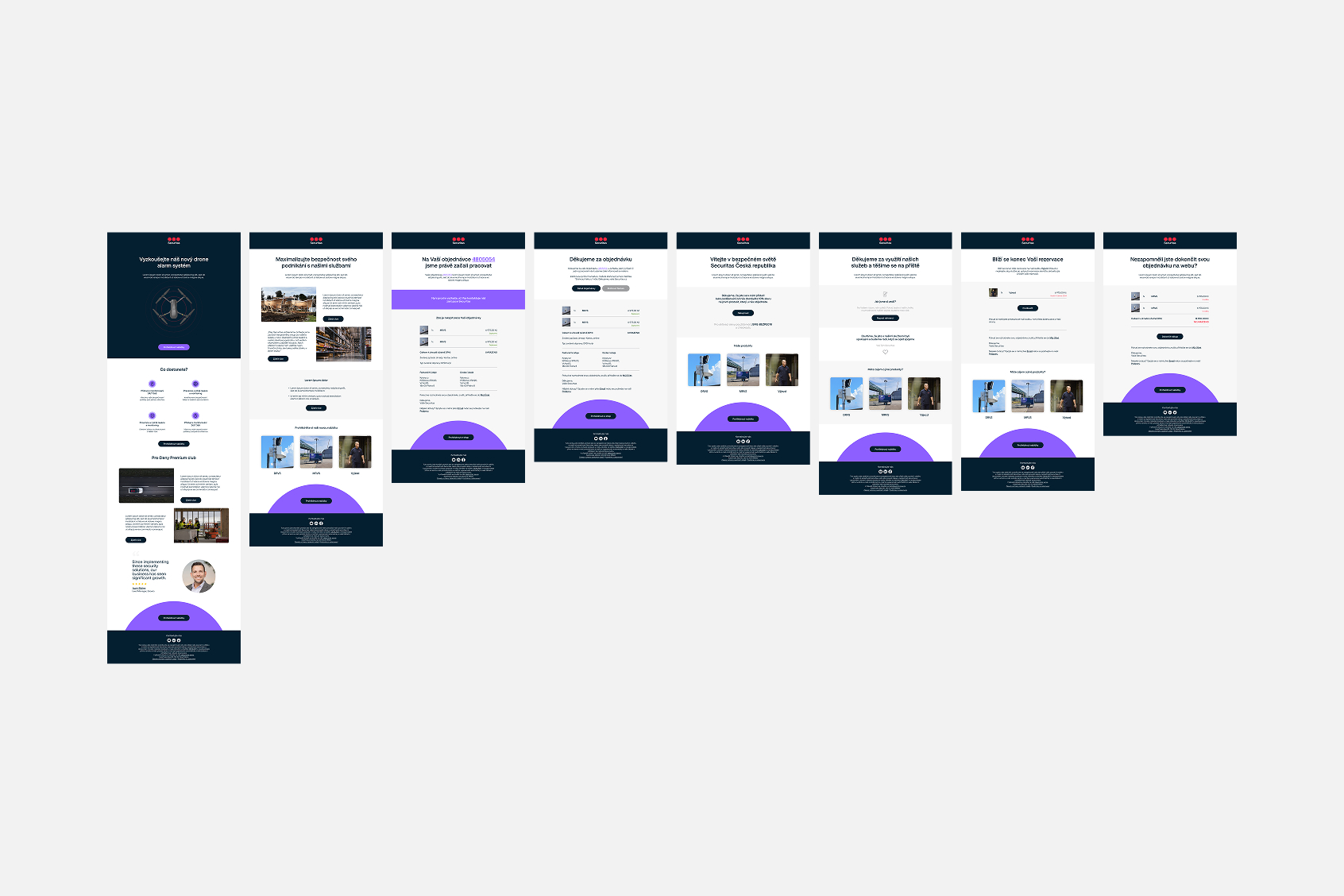 Securitas email marketing design — all templates