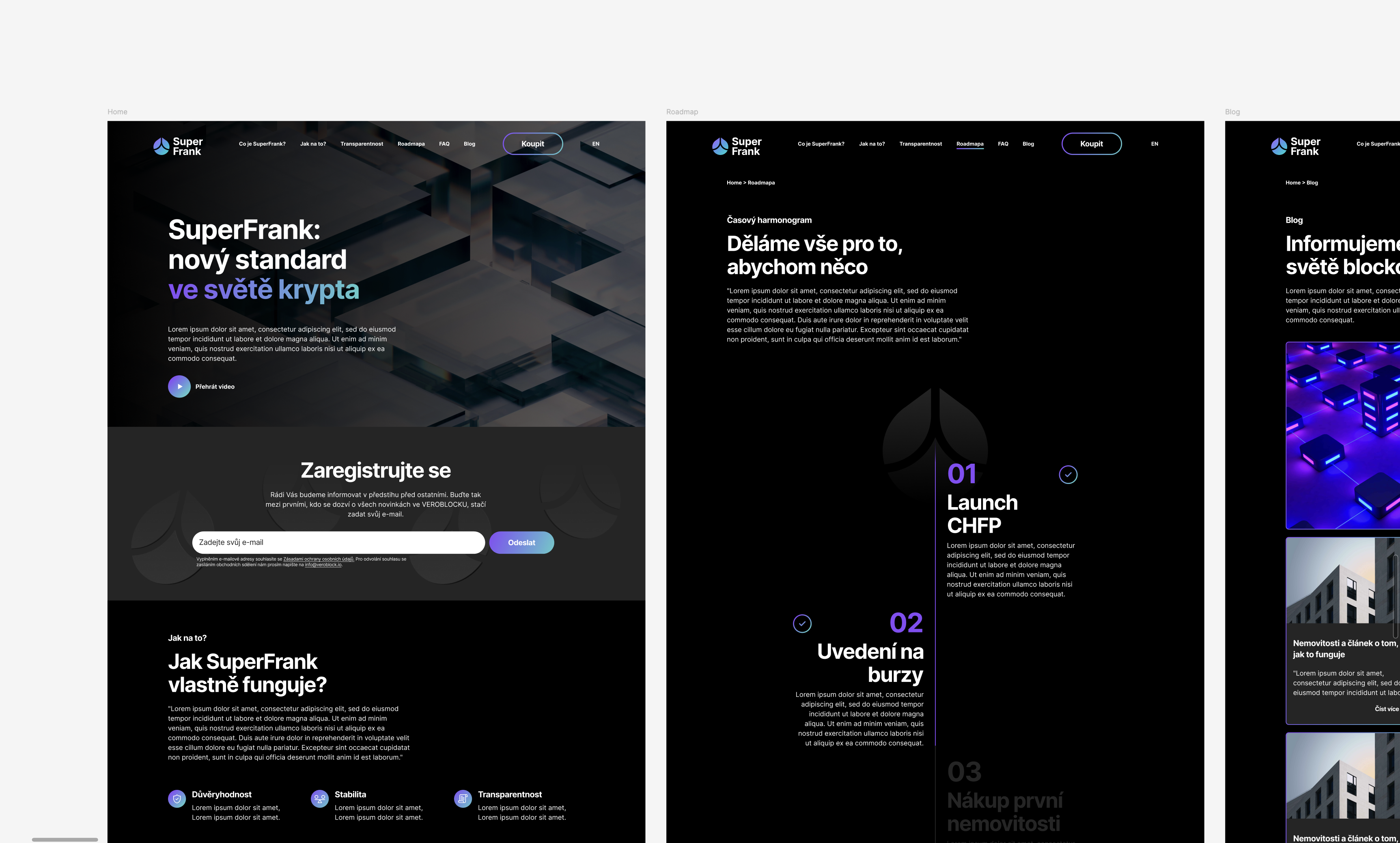 SuperFrank website desktop view