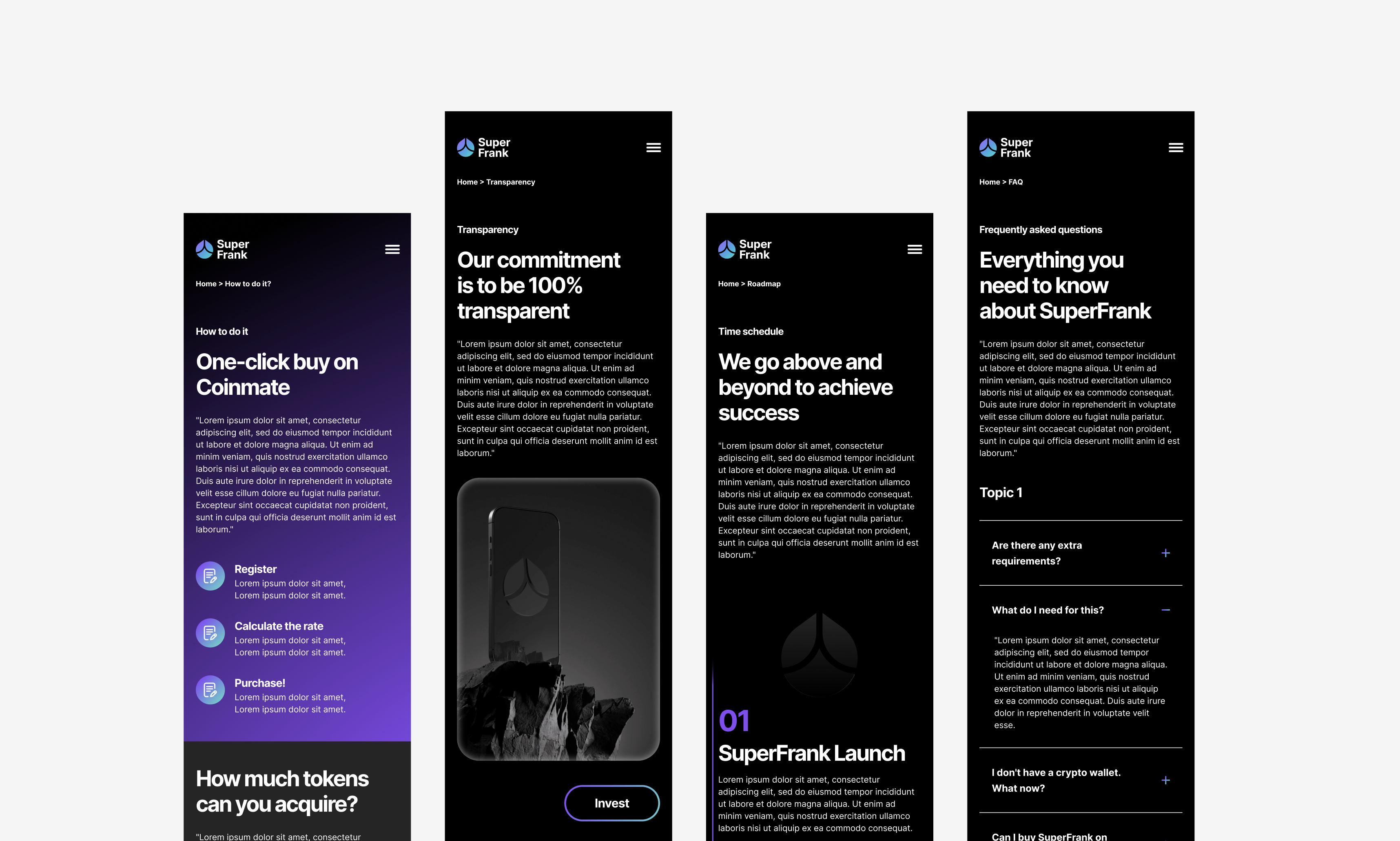 SuperFrank website mobile view