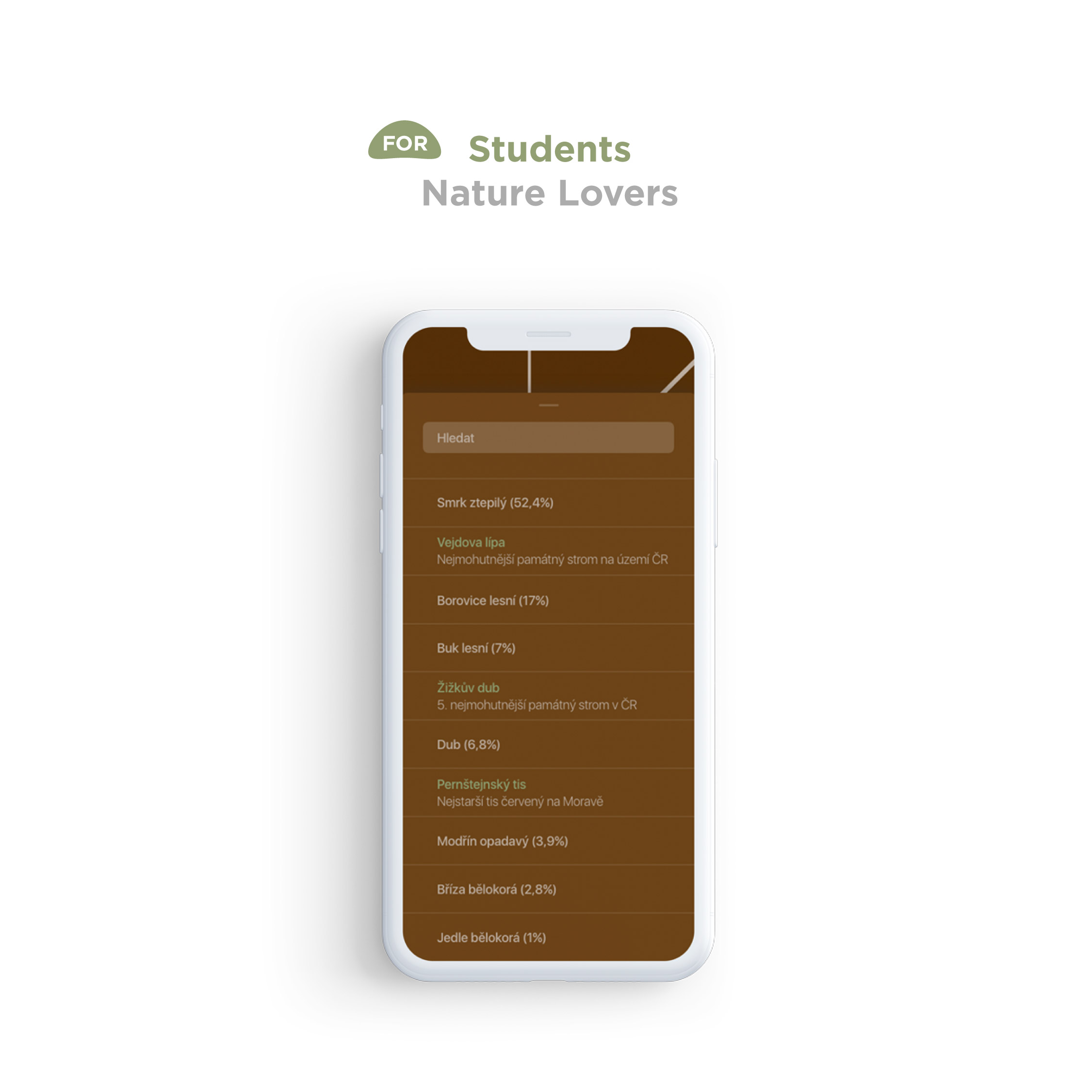 Tree Map app screen
